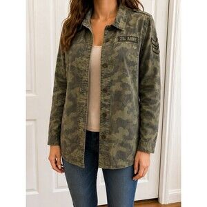 Ashley by 26 International Women's XL Camo Military Utility Jacket 100% Cotton